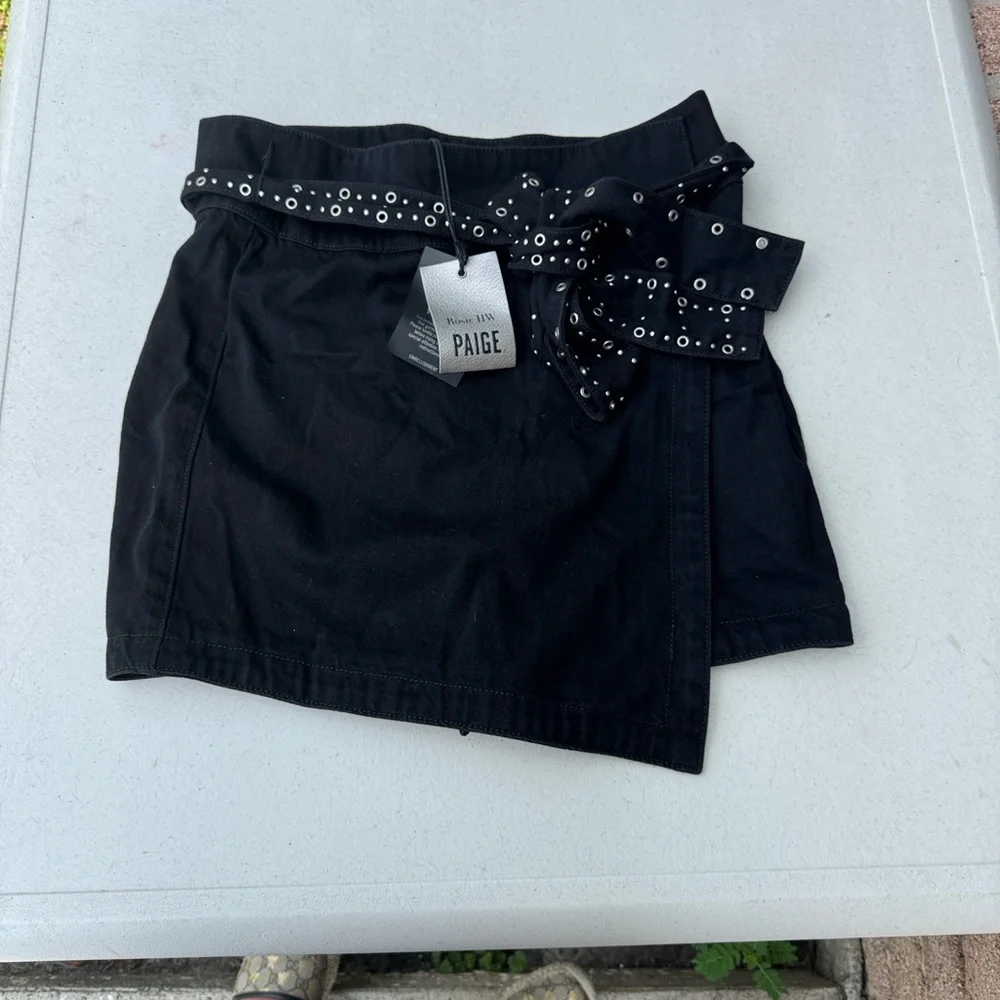 PAIGE black denim Jeans skirt - Picture 2 of 6